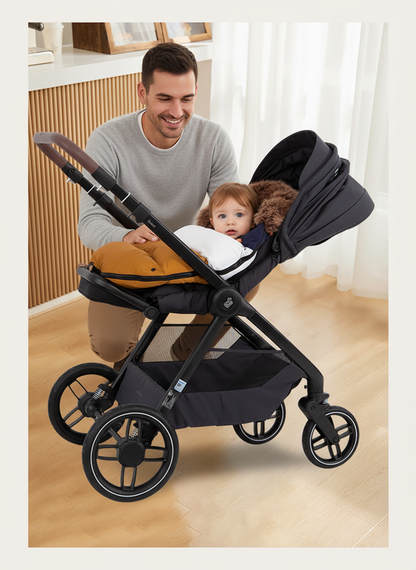 chanceliere bebe avec papa blotti confortablement