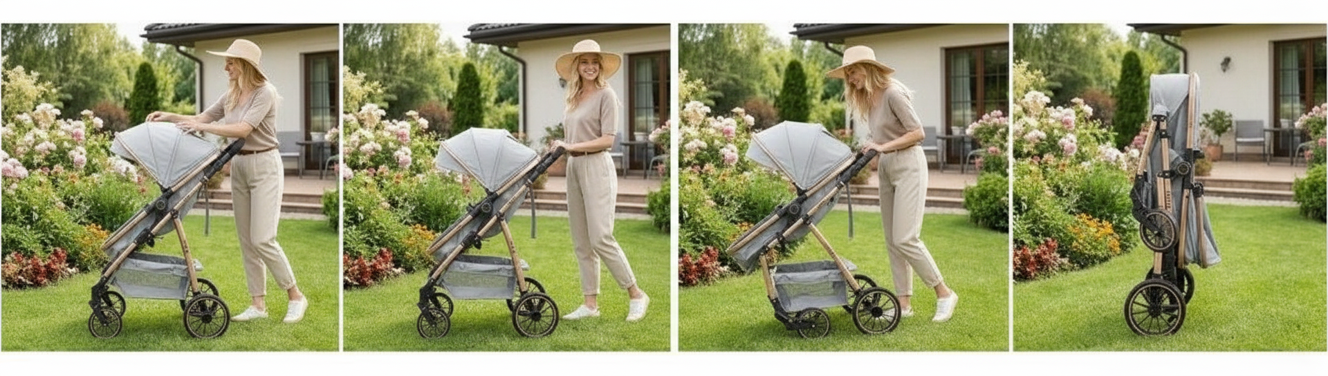Poussette 3 en 1 facile à plier