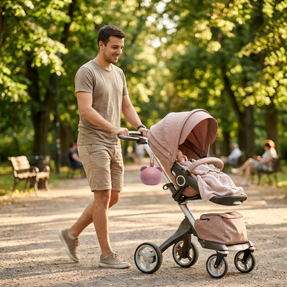 boite à tétine en forme d'ours attché à la poussette