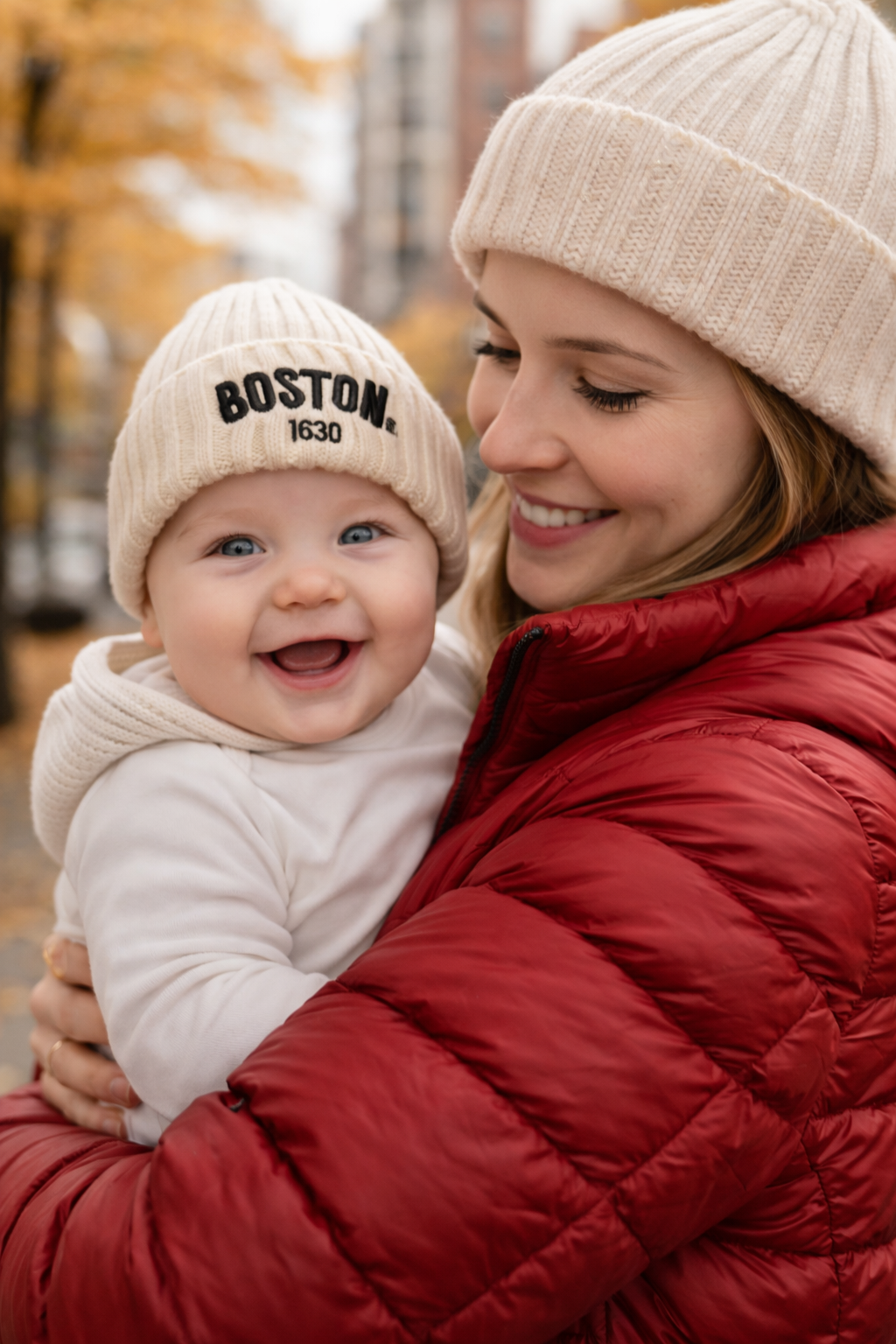 bébé porte son bonnet bebe porté par maman