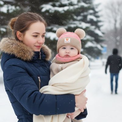 bébé bien au chand avec son bonnet bebe rose