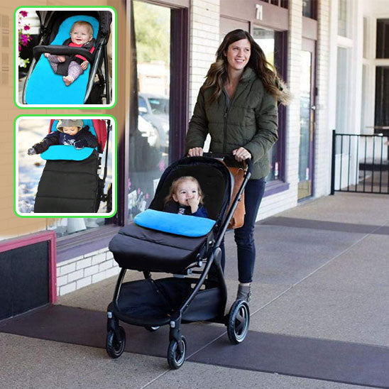 chanceliere poussette en promenade avec maman bien au chaud