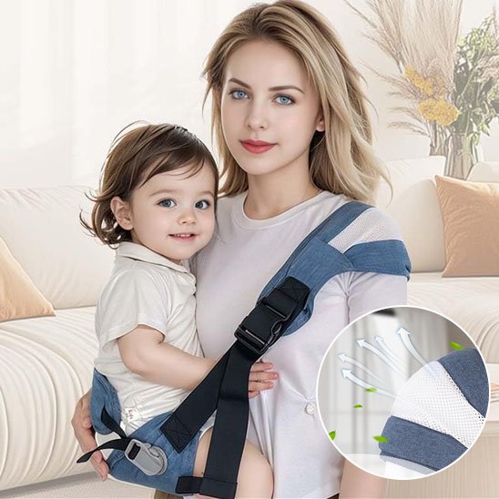 écharpe de portage bébé souriant porté par maman