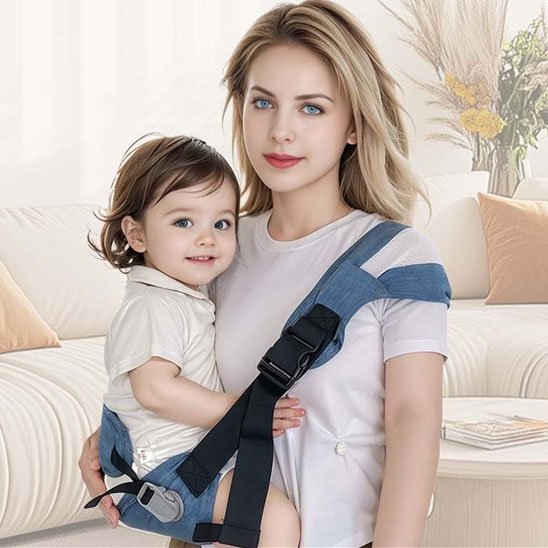 écharpe de portage bébé dans le salon avec maman