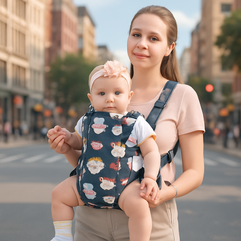 porte bebe avec maman face au monde