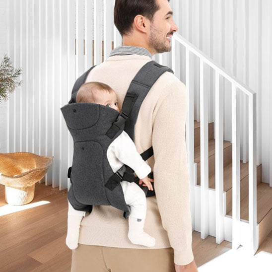 porte bebe dorsal avec papa 