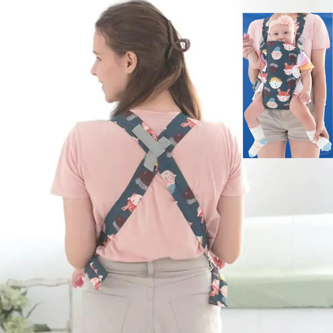porte bebe avec attache en X dans le dos
