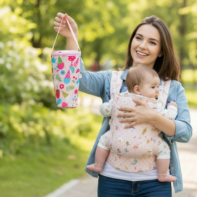 porte biberon rose pour garder le biberon de bébé à bonne température